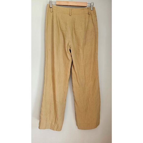 Lauren Ralph Lauren Sanderson 100% Linen Tan Wide Leg Pants Trousers, Sz 2 - Picture 2 of 6